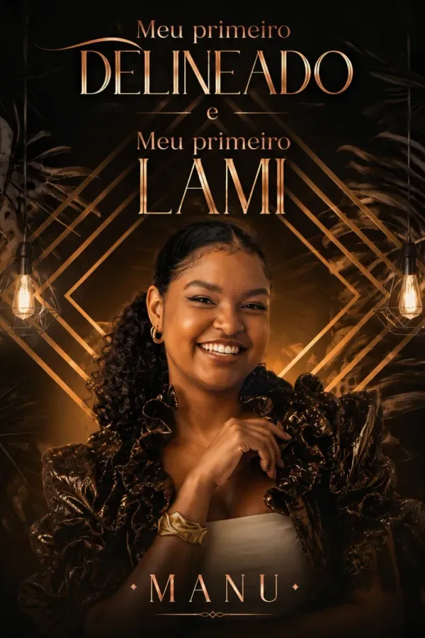 Capa do curso Meu Primeiro Delineado e Lami, com Manu